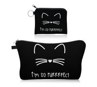 2 sacs de rangement pour chats noirs, trousse de toilette portable, porte-monnaie mignon, sac multifonctionnel, noir, taille unique, moderne
