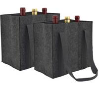 2 sacs de transport en feutre pour 6 bouteilles - coloris anthracite Pearl