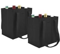 2 sacs de transport en feutre pour 6 bouteilles - coloris noir Pearl