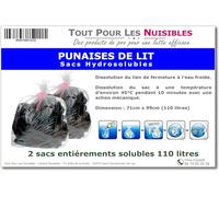 2 Sacs hydrosolubles - entièrement soluble - pour le traitement des punaises de lit