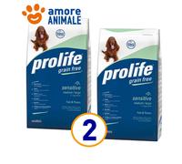 2 SACS - Prolife Adulte Sensible Moyen Grand Poisson Et Pommes De Terre 10 Kg