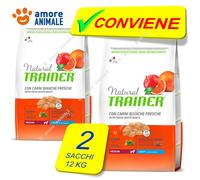 2 SACS - Trainer Naturel Adulte Léger Moyen 12 KG - Croquettes Pour Chiens