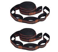 2 Sangles de Hamac à Haute Charge à 5 Anneaux en Polyester Renforcé pour Hamac ExtéRieur à la -Orange