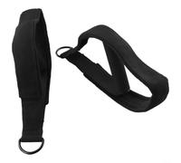 2 sangles de pilates à double boucle avec boucle en D | Tissu doux pour la peau, utilisation sans ampoules, confortable pour les sessions, couleur noire, ensemble de 2 pièces
