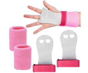 2 Sangles de Poignet de Gymnastique avec 2 Sangles de Protège-Poignet Manique de Paume de Gym de Tailles Enfants pour Exercice Traction