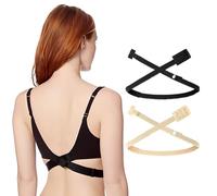 2 sangles d'extension de soutien-gorge PCS, convertisseur bas dos nu, extensions de soutien-gorge dos nu pour femmes et filles robes dos nu, robes de fête de mariage en V profond
