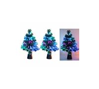 : 2 sapins de Noël artificiels lumineux avec fibre optique LED
