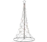 2 sapins métalliques 250 cm avec guirlande 720 LED et étoile lumineuse [Lunartec]