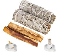 2 Sauge Blanche Purification à Brûler, 2 Bois de Palo Santo de 10 cm pour Purifier la Maison, Encens Naturel, palo Santo Purification pour des rituels spirituels et énergétiques