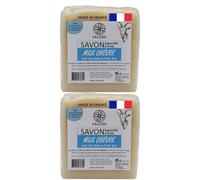 2 Savon au Lait de Chèvre Frais Bio et Argent Colloïdal - Saponification à Froid, Parfait pour Eczéma, Psoriasis, Acné - Hydratant et Apaisant, Peau Douce (2 savons, senteur naturelle lait de chèvre)