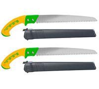2 scies à main avec lames 30 cm en acier carbone 65 mn à denture large [Royal Gardineer]