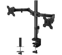 2 Screen PC Monitor Stand for 13-27 Inch Monitors, Height Adjustable PC Monitor Arm, Tilt, Rotatable and Swivel, Max Weight 10 kg, VESA 75/100