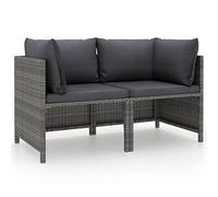 2-Seater Outdoor Garden Sofa Set with Cushions, Waterproof Woven Resin & Powder-Coated Steel Frame, Comfortable Patio Furniture for Terrace, Balcony, Backyard, Lightweight and Easy to Clean, Grey