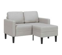 vidaXL Canapé 2 places avec méridienne en L tissu gris nuage 125 cm
