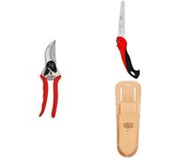 2 Sécateur Professionnel Bypass 25 mm avec Scie Pliante 600 et Étui 911 pour Kit Complet de Taille et Élagage