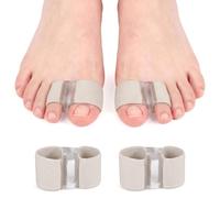 2 Séparateurs d'Orteil pour Hallux Valgus, Correcteur en Silicone Souple et Tissu Élastique, Écarteur d'Orteils pour Orteils en Griffe et Chevauchement, Soulagement de la Douleur, Taille Unique