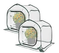 2 Serres de Jardin Mini Pop-up 80x80x80cm - Housses de Protection Plantes pour Balcon, Abri Hivernal pour Fleurs et Légumes, Montage Rapide