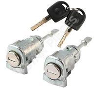 2 serrures de porte compatibles pour Golf 4, Polo (9N), Bora, Fox, New Beetle, T5, Fabia, Octavia (1996-2015) AVANT GAUCHE + DROIT | Barillets + double de clés | 604837167