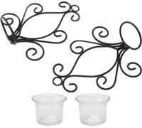 2 Set Candle Holder Wall Sconce European Style Swirl Iron Art Pattern Bougeoir mural avec plateau pour chambre à coucher