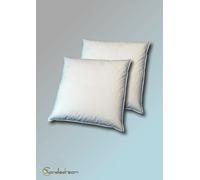 2 Set Coussin pour Tête Oreiller de Plumes 80x80 CM 100% Blanc D'Oie 1000 G