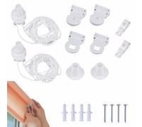 2 Set Ensemble de Accessoires 25mm pour Stores Enrouleurs, Kit de Fixation Store Enrouleur, 3 m Embrayage Chaîne et Support de Serrage pour Store occultant, Store Jour Nuit, Doubles Stores