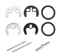 2 Set Kit de Remplacement Fixation Robinet, Plaques fer à Cheval Robinets, Fixation Mitigeur Monobloc en Acier Inoxydable, Montage Monotrou Robinet Avec Vis pour Cuisine Salle (Trou Simple ou Double)