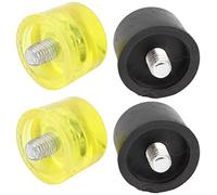 2 Set Lot de 2 Têtes de Rechange Embouts Marteau Maillet en Caoutchouc Plastique Jaune Noir Tête de Frappe Ensemble Daccessoires (Φ35mm)