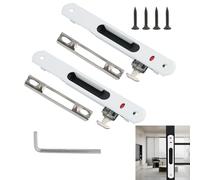 2 Set Porte Coulissante Fenêtre Crochet Serrure Serrure De Porte Coulissante, Dimensions 197 X 28 Mm, Installation Facile Avec Accessoires Inclus, Durable Et Résistante, Verrou Baie Vitrée Coulissante