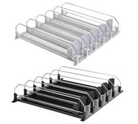 2 SET Rangement Canette Frigo Automatique - Distributeur De Boisson Automatique Frigo - Rangement Réfrigérateur Canette | Pour Réfrigérateur Cuisine Armoire Garde-Manger -5 Rangées