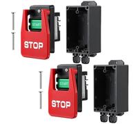 2 Set Single Phase Switch, Efficient Switch on Off, Safety Paddle Switches with Large Stop Sign Paddle Easy Contact