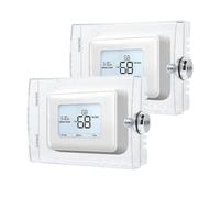 2 Set Thermostat Lock Box with Key and Screw, PVC Material, Lockable Temperature Controller Protective Cover