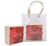 2 Set Wedding Wooden Gift Box PVC Exquisite Candy Packaging Bag Birthday Party Accessory (European Retro Flower)