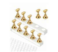 2 sets (10 pièces au total) - Ensemble de support d'affichage pour nail art, support de pratique pour nail art, support de nail art pré-peint, rack d'exposition de nail art, kit de nail art pour début