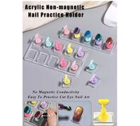 2 sets (10 pièces au total) - Plateau d'affichage pour nail art, set de support pour nail art (base seulement), support pour nail art avec pince, support pour tenir la main pour la pratique des ongles