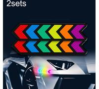 2 Sets Car Door Anti-Collision Scrape and Rear View Mirror Colorful Safety Alert Reflective Sticker, Style : Nano Model Barre avant et arrière