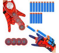 2 Sets Cosplay Gant de Lanceur Héros pour Enfants,Lance-Toile Fléchettes Ventouse,Accessoire Jeu Rôle,pour Enfants pour la fête（B）