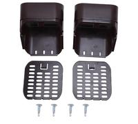 2 SETS Extensions de coupe des devises de gouttière, 2x3 pouces le filtre de sortie en plastique de gouttière de gouttière de type gouttière et gardien de feuilles avec vis à (Noir) (Brun)