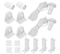 2 Sets Fixation pour Store Enrouleur 17mm Kit Complet Accessoires de Montage Embrayage Chaîne Support de Serrage sans Perçage PVC Plastique pour Store Fenêtre Double Store