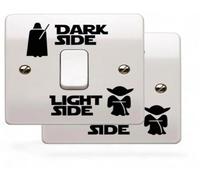 2 Sets Light & Dark Side - Vinyl Sticker pour les interrupteurs à coller, belle décoration pour la chambre des enfants, les ventilateurs ou pour le mur en guise de tatouage
