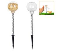2 Sets Mangeoire pour Poulets Jouets de Poulet avec Le Printemps Chicken Slow Feeder Mangeoire pour l'Animal de Compagnie Anti-Ennui Restez de Bonne Humeur pour Poulets 30cm
