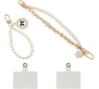 2 Sets Phone Strap With Clip Tabs,Cell Phone Lanyards Beads Beads Universal Wrist Straps For Phone Chain,Keychain Lanyards,Plastic,No Gemstone
