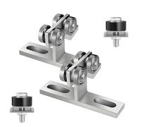 2-Sets Rouleaux d'assemblage du chariot,dotés de roues à roulements à billes en acier inoxydable,s'adaptent à tous les profilés de 1-5/8" ou plus,avec limiteur de chariot (4 Wheels T)