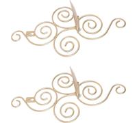 2 Sets Wall Candle Holder Foldable European Style Swirl Wrought Iron Wall Hanging Candlestick Holder Home Decoration Gold (Bougeoir mural pliable en fer forgé)