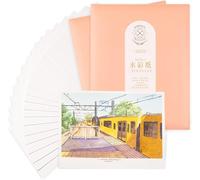2 Sheets 10.63"" X 7.67"" 300g 100% Cotton, Cold Pressed & Acid Free Glossy Watercolor Paper For Watercolor, Sketch, Acrylic, Gouache