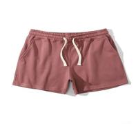 2) Short de course à pied pour homme, pantalon d'été élégant trois quarts blanc (XXL rouge brique)