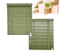 2" Slats Wood Blinds for Indoor Windows, Solid Wooden Blackout Blinds & Shades, Black Out Privacy Horizontal Blinds for Home Bedroom Bathroom Living Room Windows and Doors(Vert)