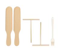 2 Spatules En Bois, 2 Spatules En Forme De T Et 1 Pinceau À Huile En Silicone, Ustensiles De Cuisine, Outils De Cuisson, Outils À Crêpes, Ustensiles De Cuisine Durables