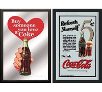 Set: 2 Spiegelbilder Coca-Cola Rétro Vintage Père Noël Cola Bouteille 20x30cm