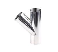 2" Stainless Steel 316 Welding OD 51mm Tee 3 Way Oblique Y Type Shape Pipe Fitting
