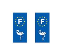 2 sticker plaque immatriculation Flamant adhésif autocollant Auto
